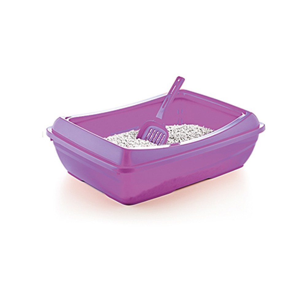 Λεκάνη γάτας με φτυαράκι μωβ