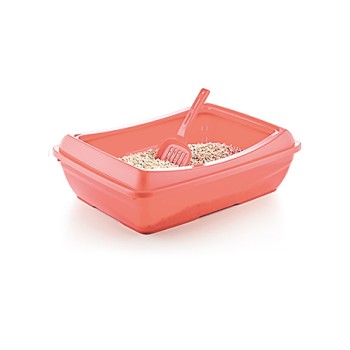 Λεκάνη γάτας με φτυαράκι ροζ