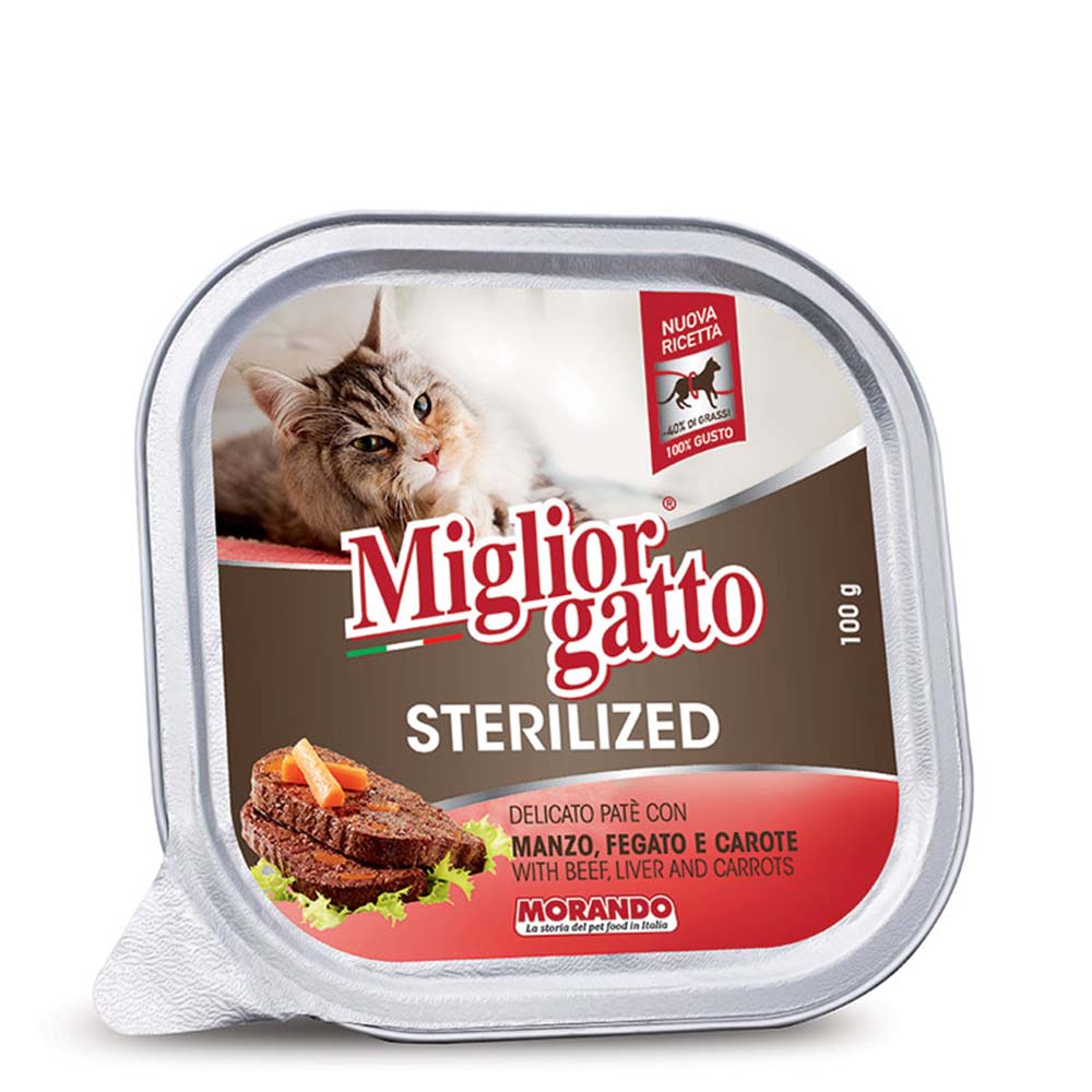 Miglior Gatto Sterilised Πατέ Βοδινό & Συκώτι & Καρότο 100gr