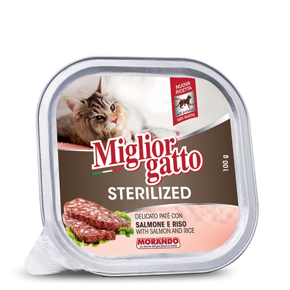 Miglior Gatto Sterilised Πατέ Σολομό & Ρύζι 100gr