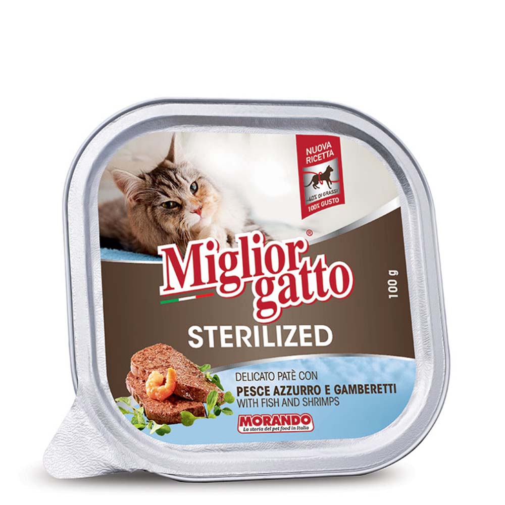 Miglior Gatto Sterilised Πατέ Ψάρι & Γαρίδες 100gr