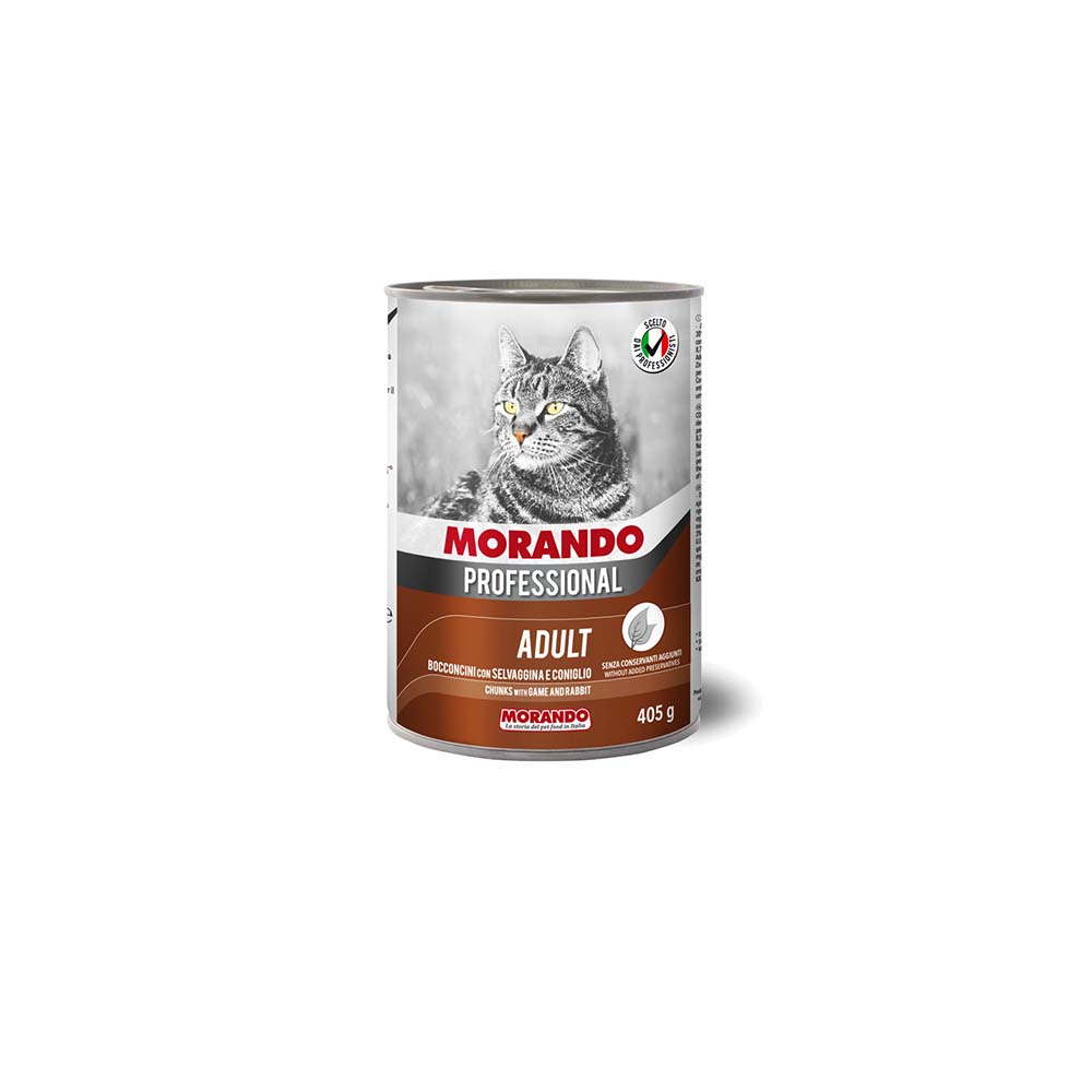 Morando Professional Adult Cat - Κομματάκια Κυνήγι & Κουνέλι 405gr