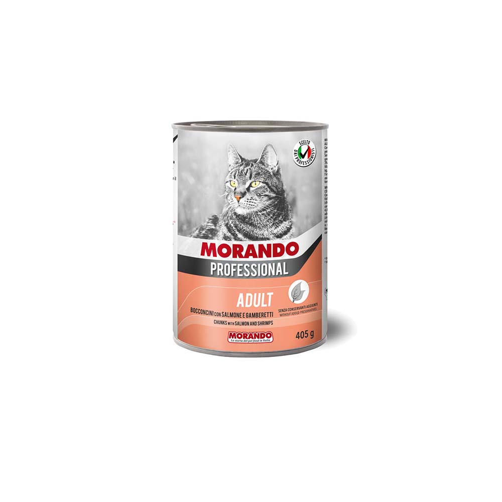 Morando Professional Adult Cat - Κομματάκια Σολομός & Γαρίδες 405gr