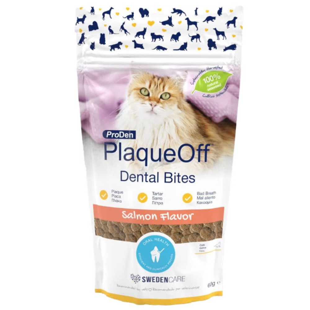 PlaqueOff Salmon Cat Bites 60gr PlaqueOff Salmon Cat Bites 60gr