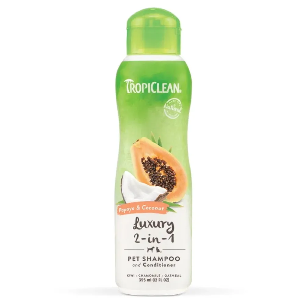 Tropiclean Luxury 2 In 1 Shampoo & Conditioner Παπάγια & Καρύδα 355ml