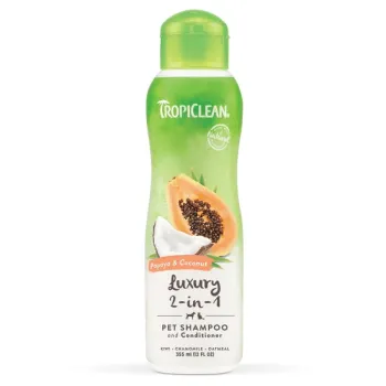 Tropiclean Luxury 2 In 1 Shampoo & Conditioner Παπάγια & Καρύδα 355ml