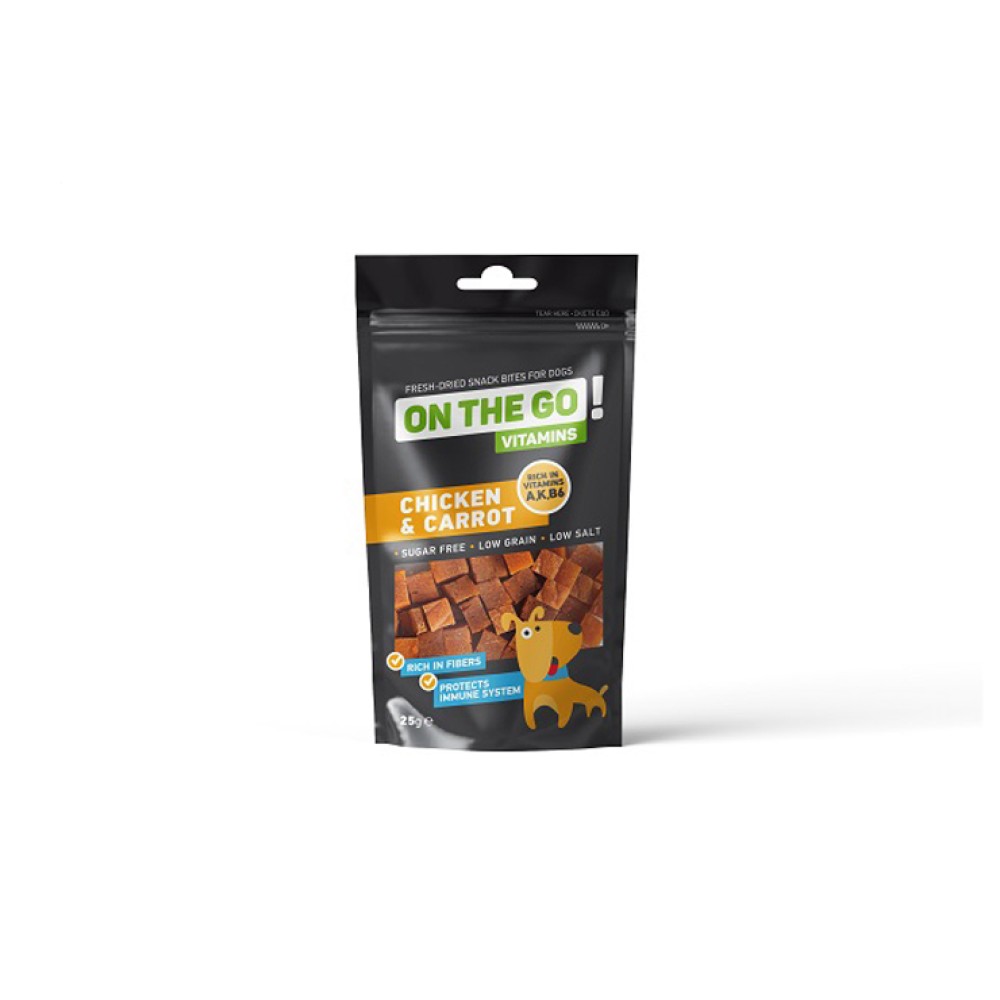 On the Go Chicken & Carrot Vitamins Bites 25gr On the Go Chicken & Carrot Vitamins Bites 25gr