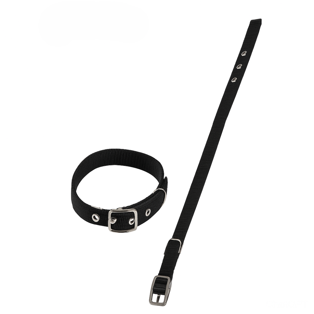 Pappet Περιλαίμιο ιμάντας διπλός 20mm x 55cm μαύρο