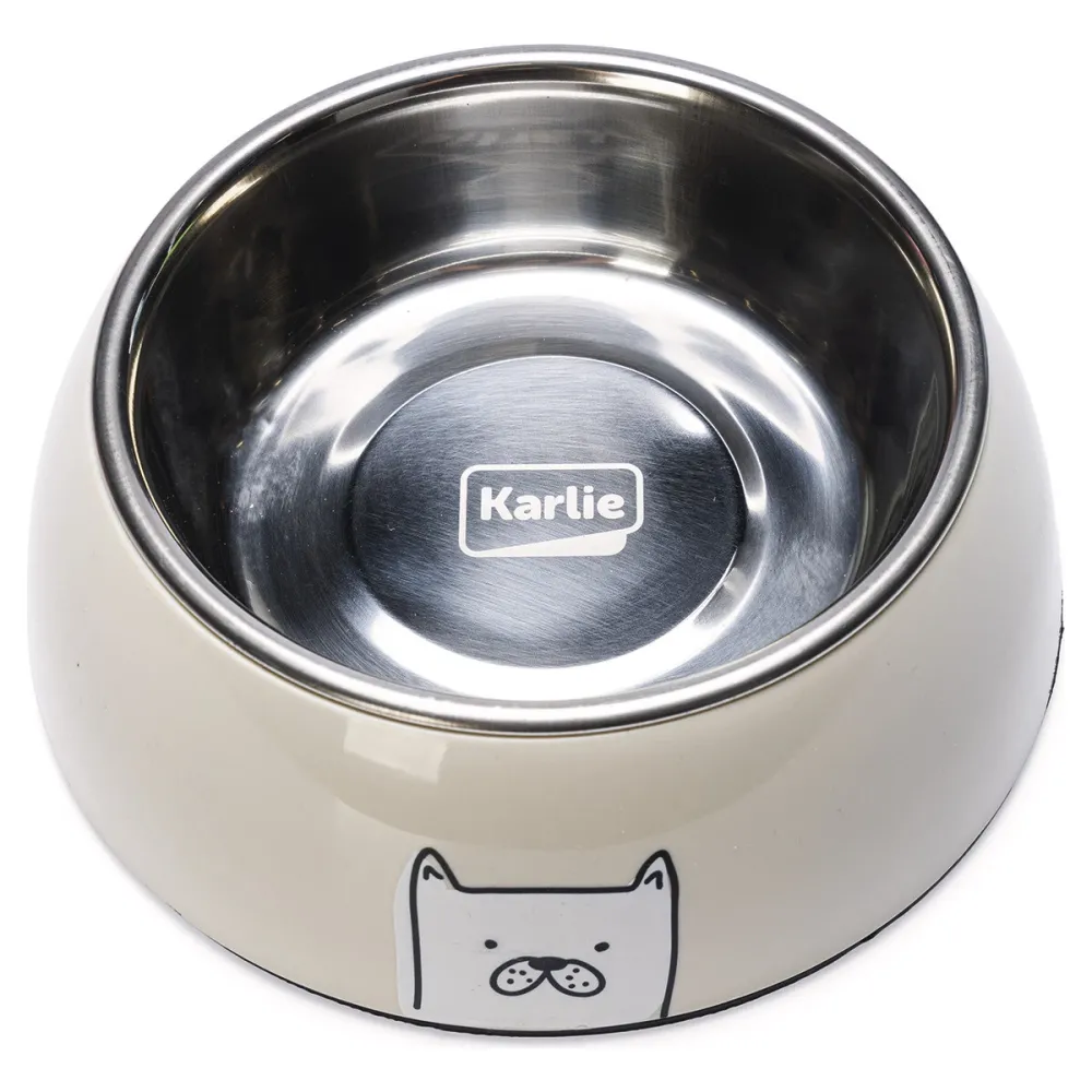 Karlie Μπολ Σκύλου Elize ανοιχτό γκρι 480ml