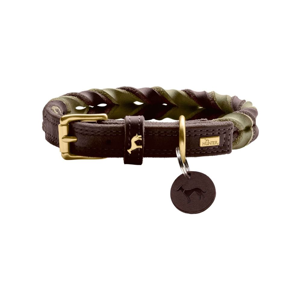 Hunter Περιλαίμιο Solid Education Duo M σκούρο καφέ/ελιά