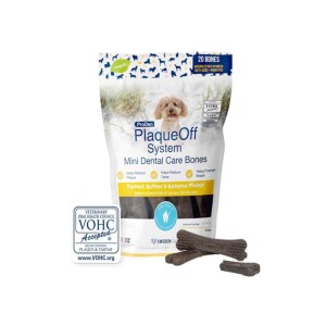 PlaqueOff Mini Dental Care Bones Peanut Butter & Banana κατά της πέτρας, πλάκας και της κακοσμίας για μικρόσωμους και toy σκύλους 340gr