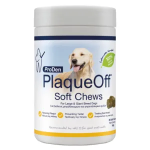 PlaqueOff Soft Chews για σκύλους μεγαλόσωμων & γιγαντόσωμων φυλών κατά της κακοσμίας, της πέτρας και της πλάκας 180gr
