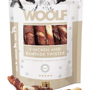Woolf Chicken and Rawhide Twister 100gr